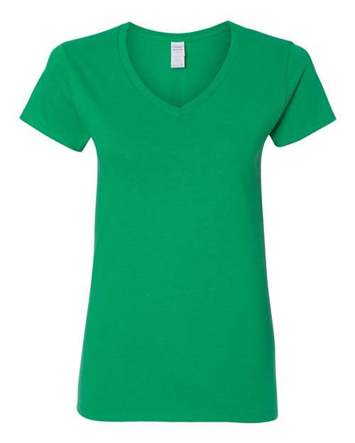 Camiseta de cuello en V para mujer de algodón pesado™